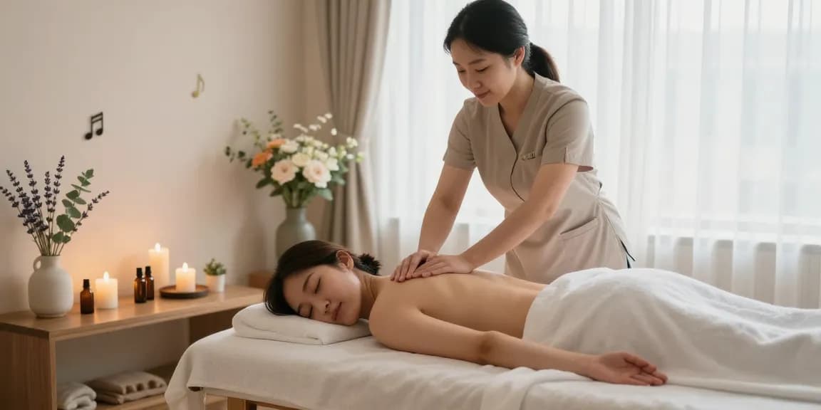 Experience an 인천출장마사지 in a serene spa setting with calming elements.