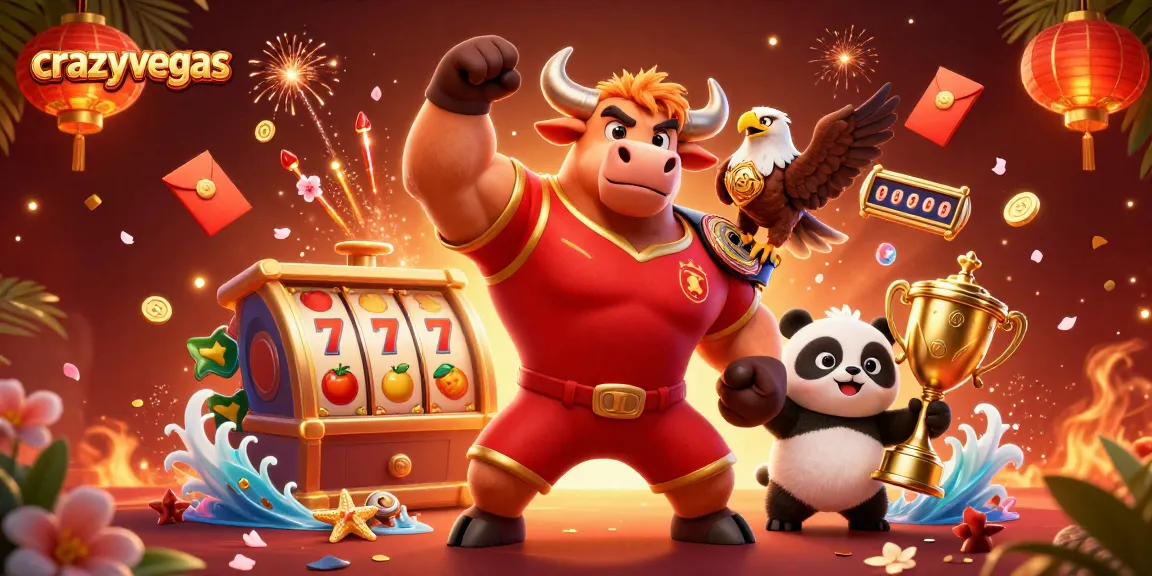 Experience the thrills of crazyvegas slots featuring vibrant characters celebrating around dynamic casino elements.
